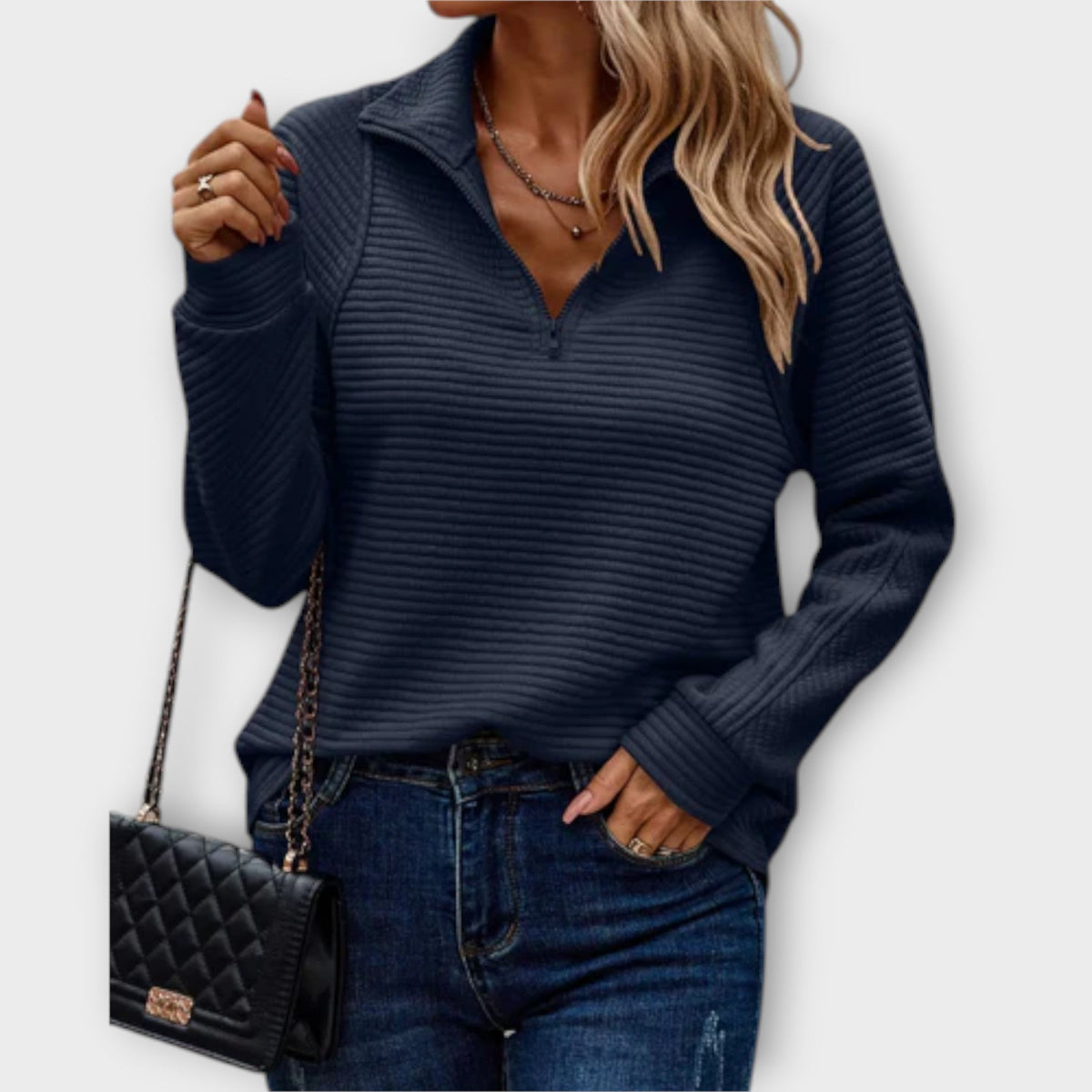 Vilja - Pullover con mezza zip