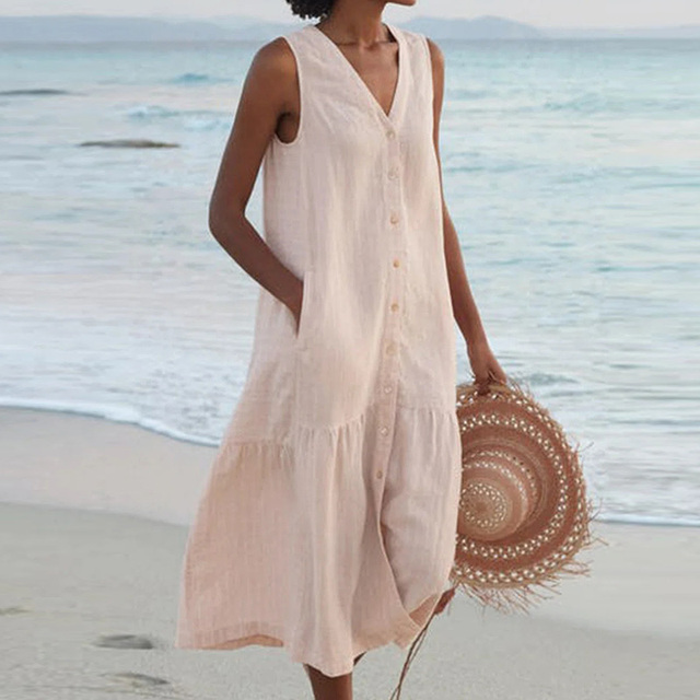 Celeste - Vestito con Scollatura a V