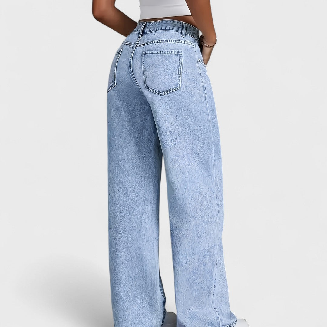 Mara - Jeans dritti larghi a gamba larga da donna