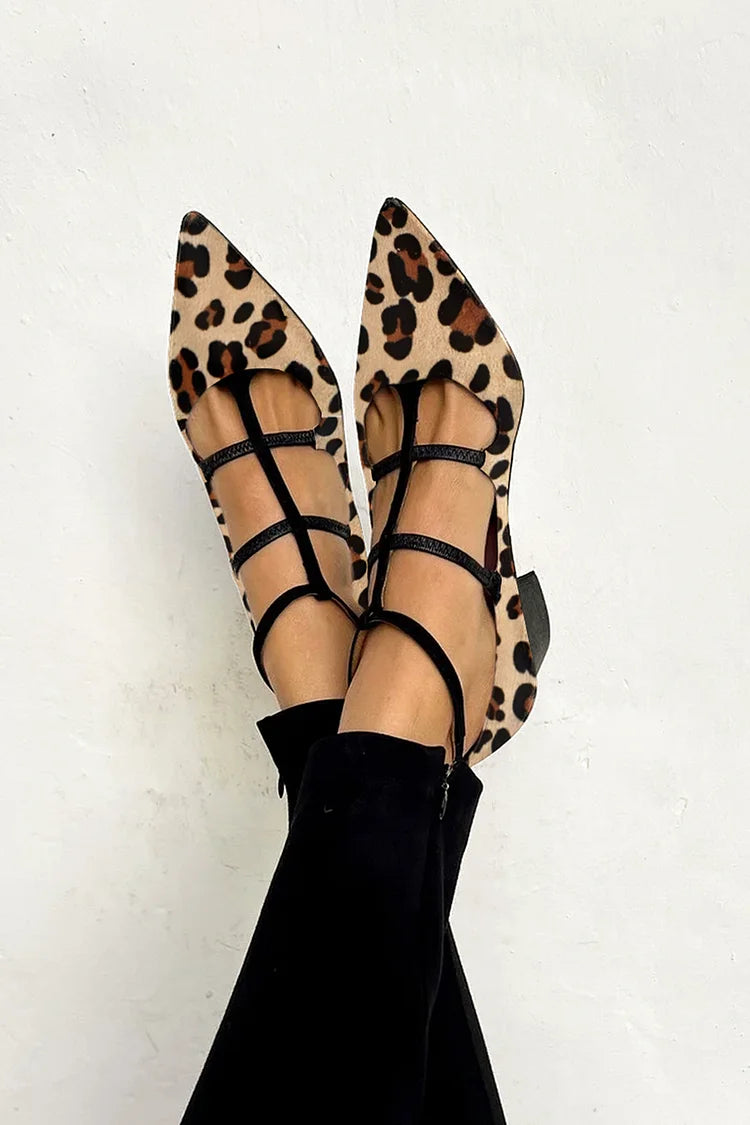 Bridget - Scarpe con tacco e cinturino leopardato