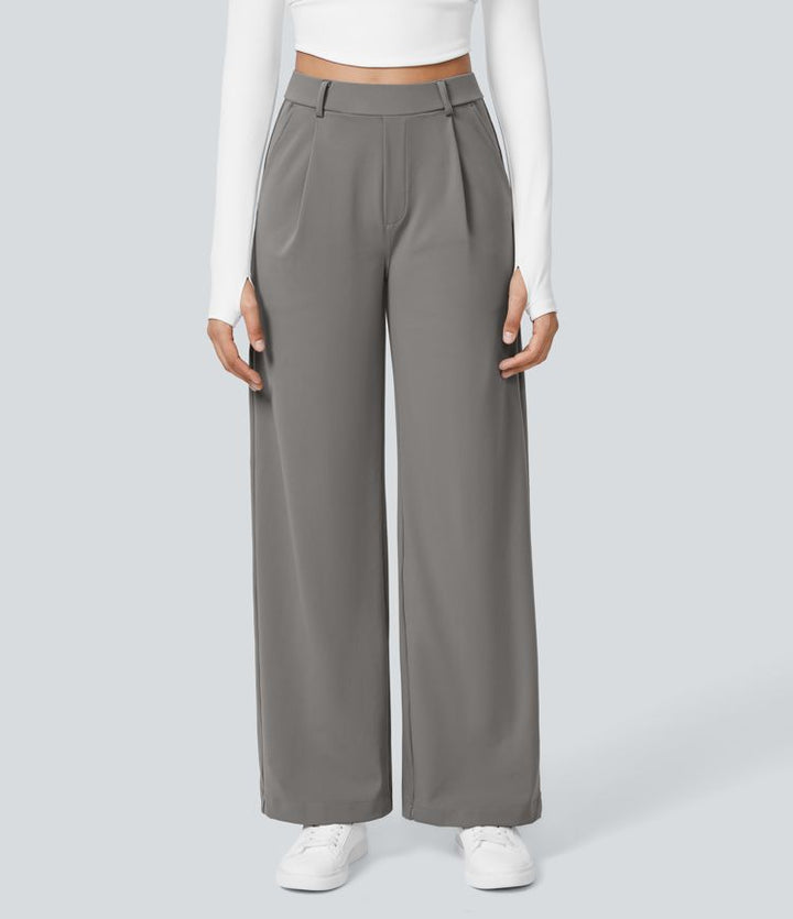 Sofia™ | Pantaloni eleganti a vita alta con tasche con zip