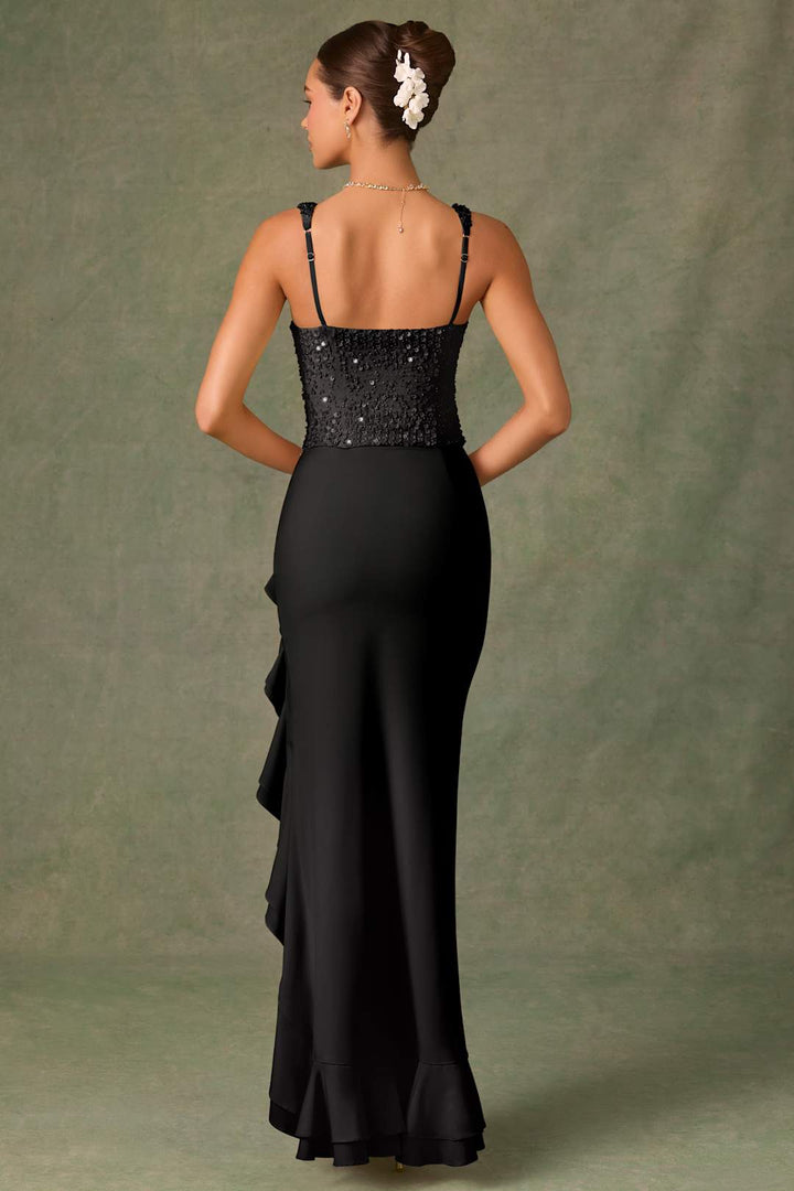 BELLA™ | ABITO CORSETTO IN SATIN CON VOLANT