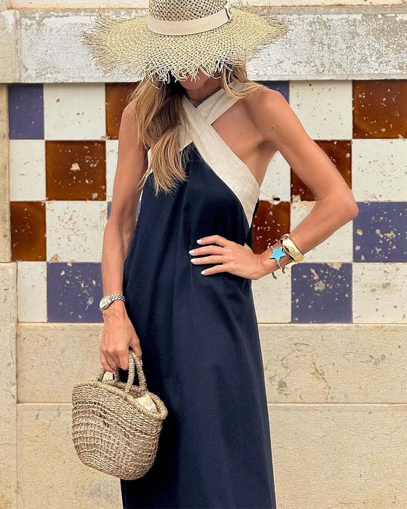 SIENNA | Abito Elegante con Schiena Scoperta e Collo Incrociato alla Moda