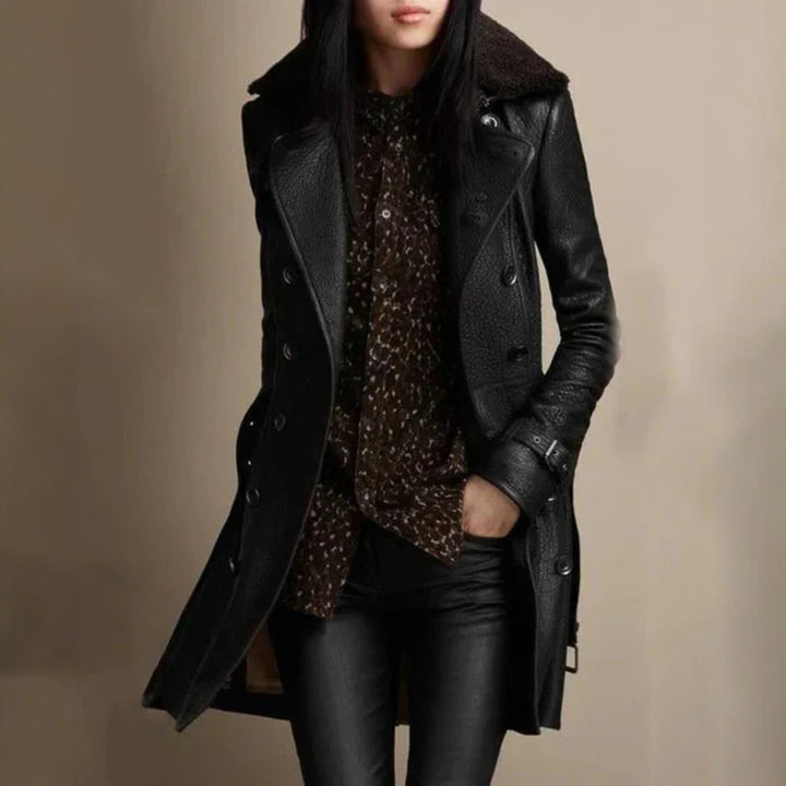 Emma | Cappotto in Pelle a Tre Quarti