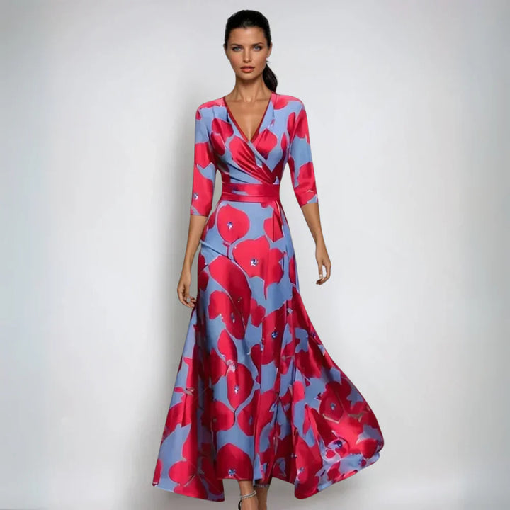 Emily™ | Elegante abito a portafoglio floreale