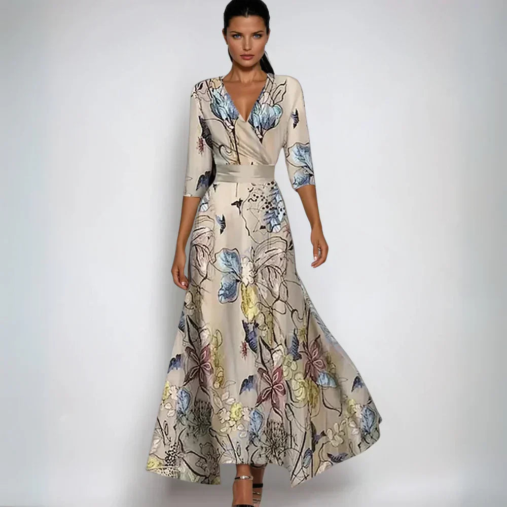 Emily™ | Elegante abito a portafoglio floreale