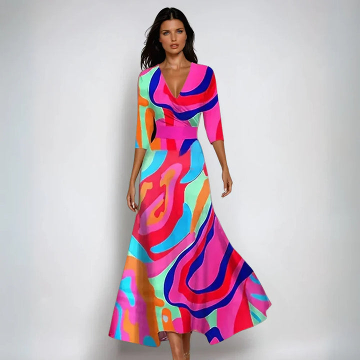 Emilia | Abito Maxi Elegante con Vita Definita