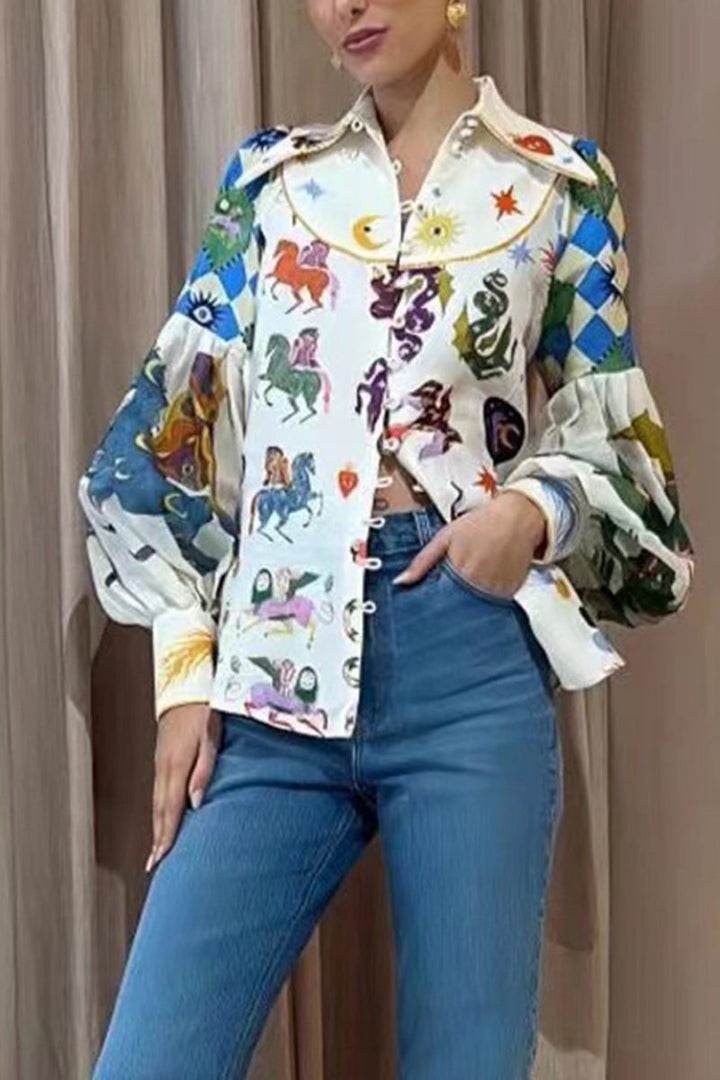 Sofia™ | Camicia Elegante con Maniche a Palloncino