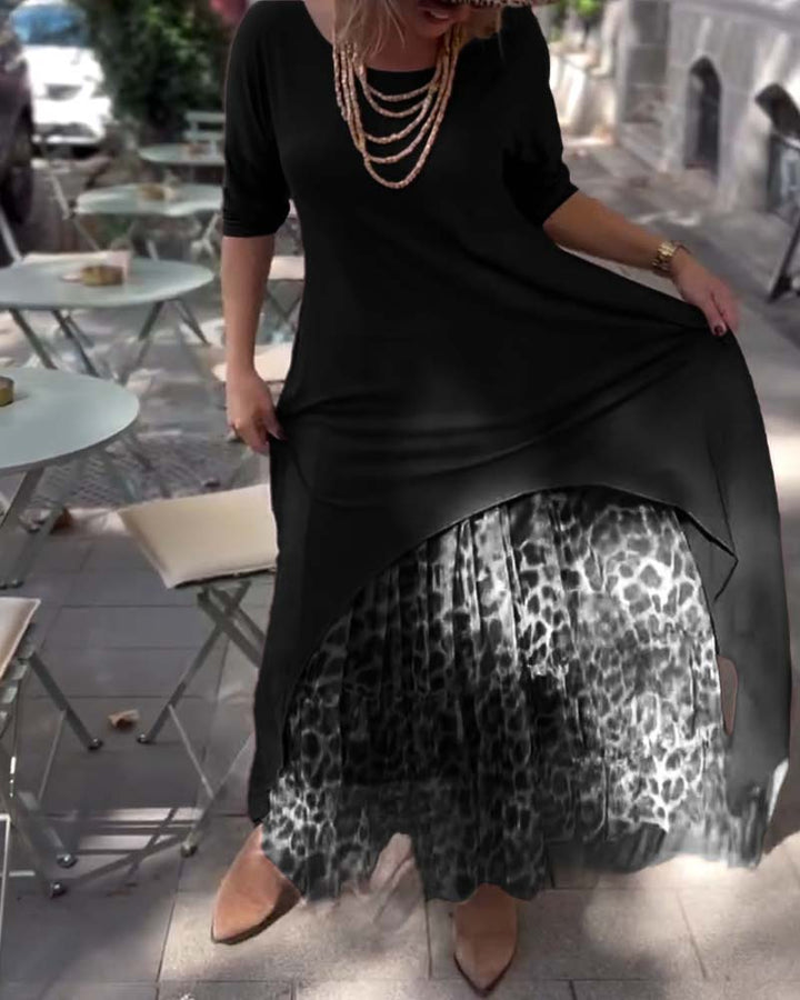 RAFFAELLA | Abito Asimmetrico a Maniche Lunghe con Gonna Effetto Tulle per un Look Chic e Unico