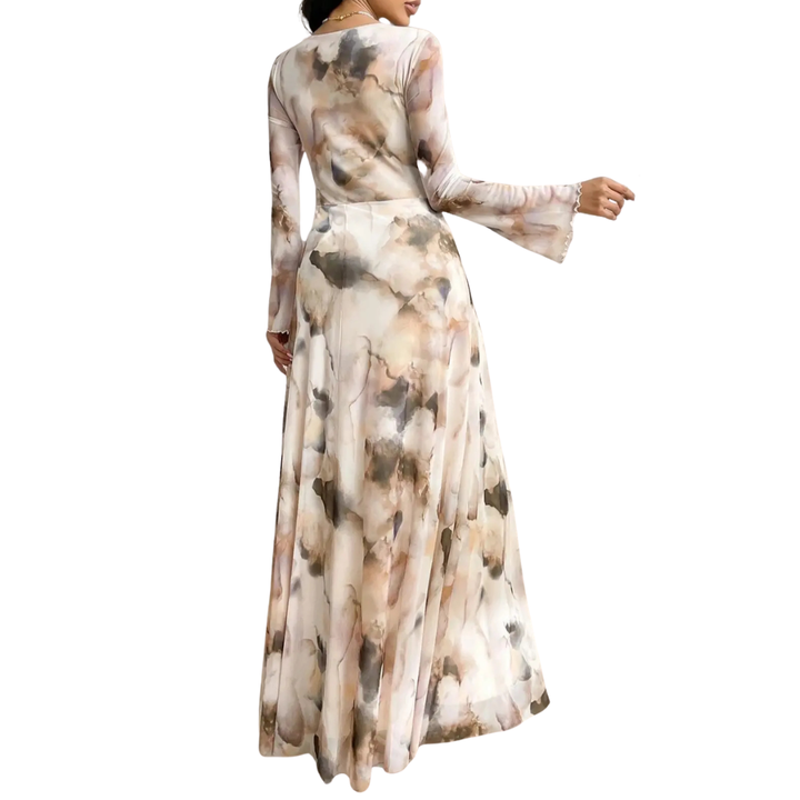 Celeste – Abito Elegante in Stampa Mesh Tie-Dye