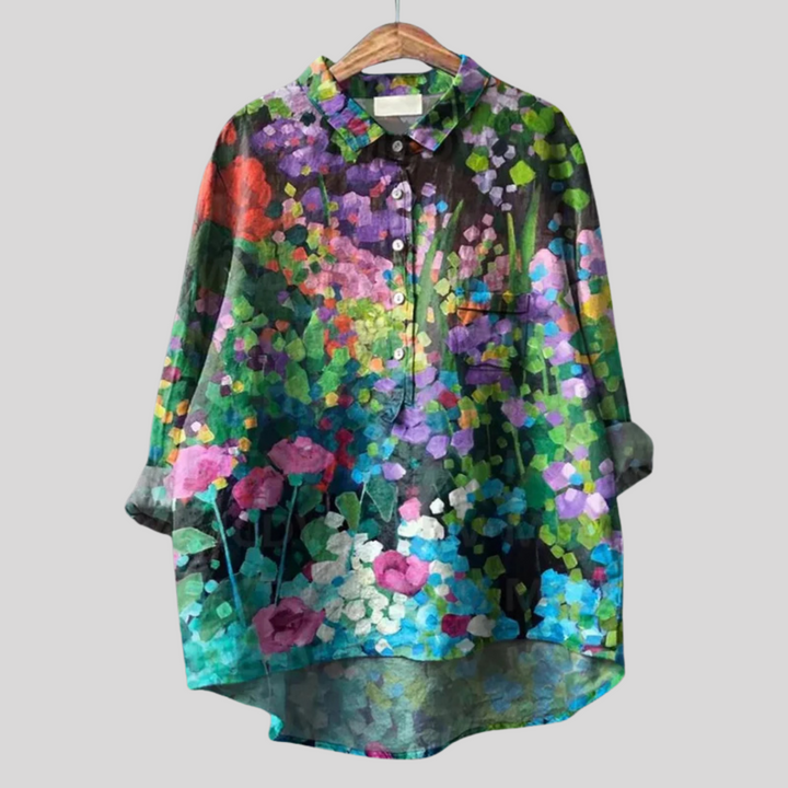 Luiza - Camicia Floreale Realizzata a Mano