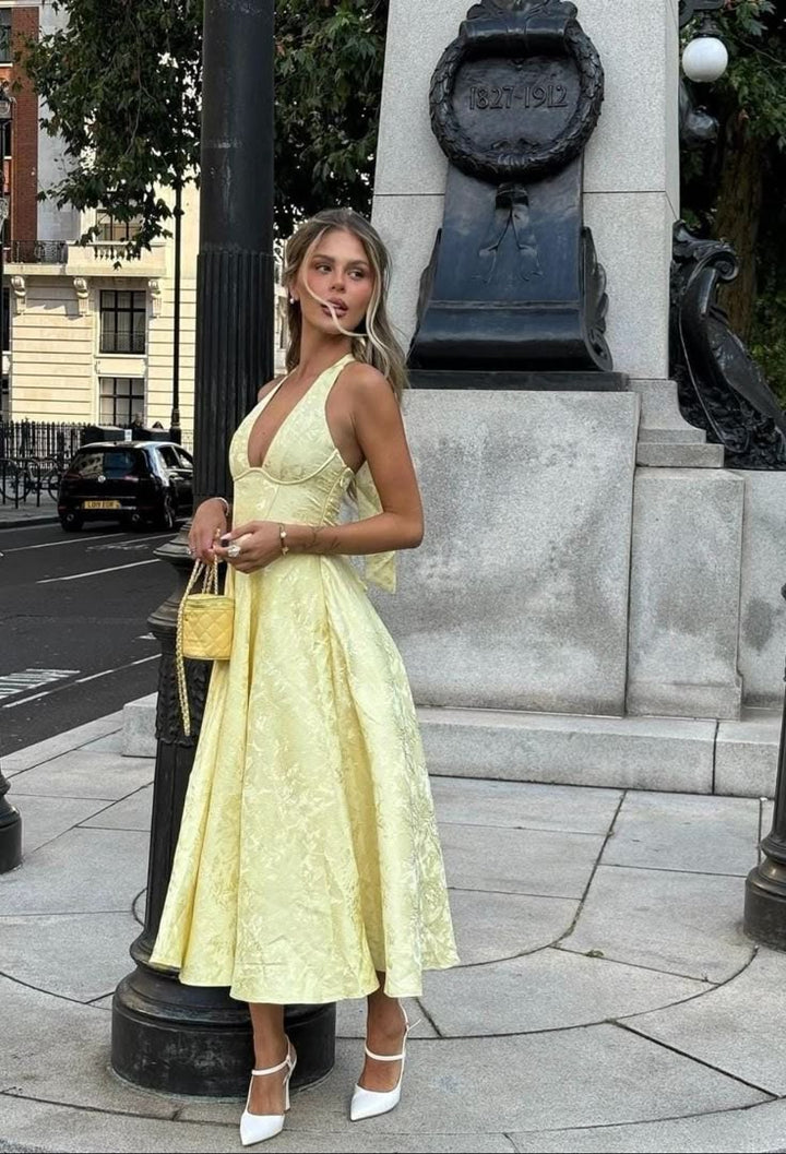 Esmeralda | Abito Midi Senza Maniche con Scollo Halter
