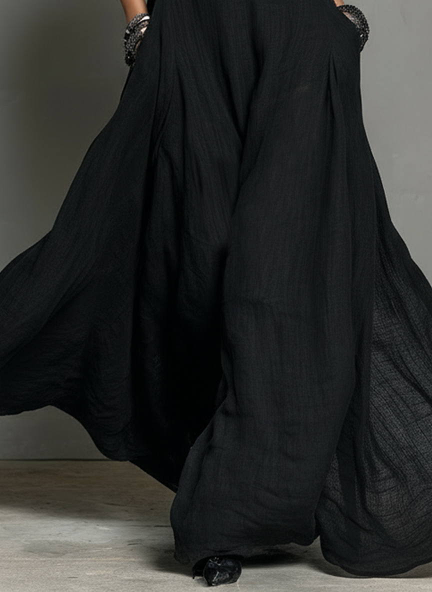 Abito Maxy Senza Maniche in Lino Minimalista da Donna MDZ2210A0Y
