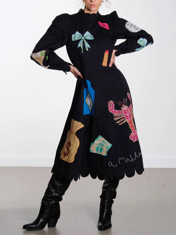 Sofia™ | Midi Scallop Crustacea Dress