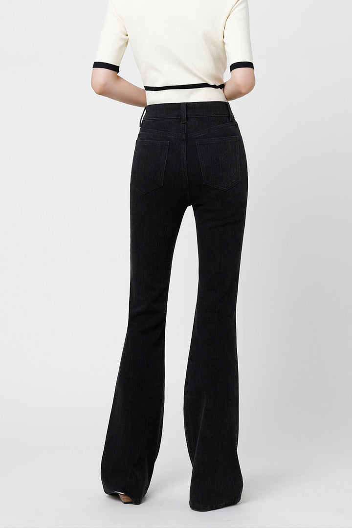 Sofia™ | Slim Flare Neri Jeans