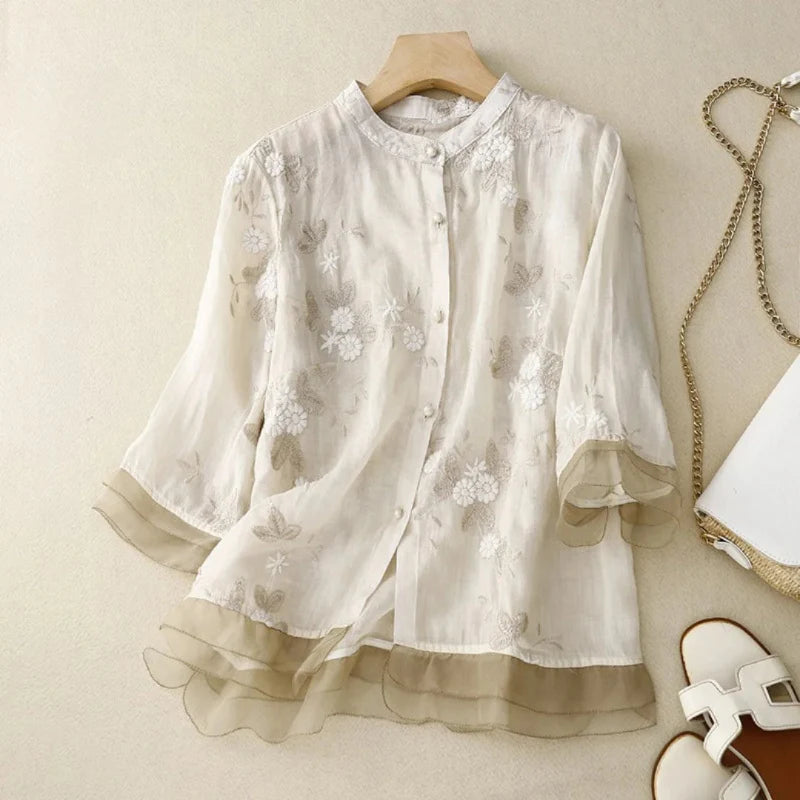 Laurienne™ | Blusa ricamata