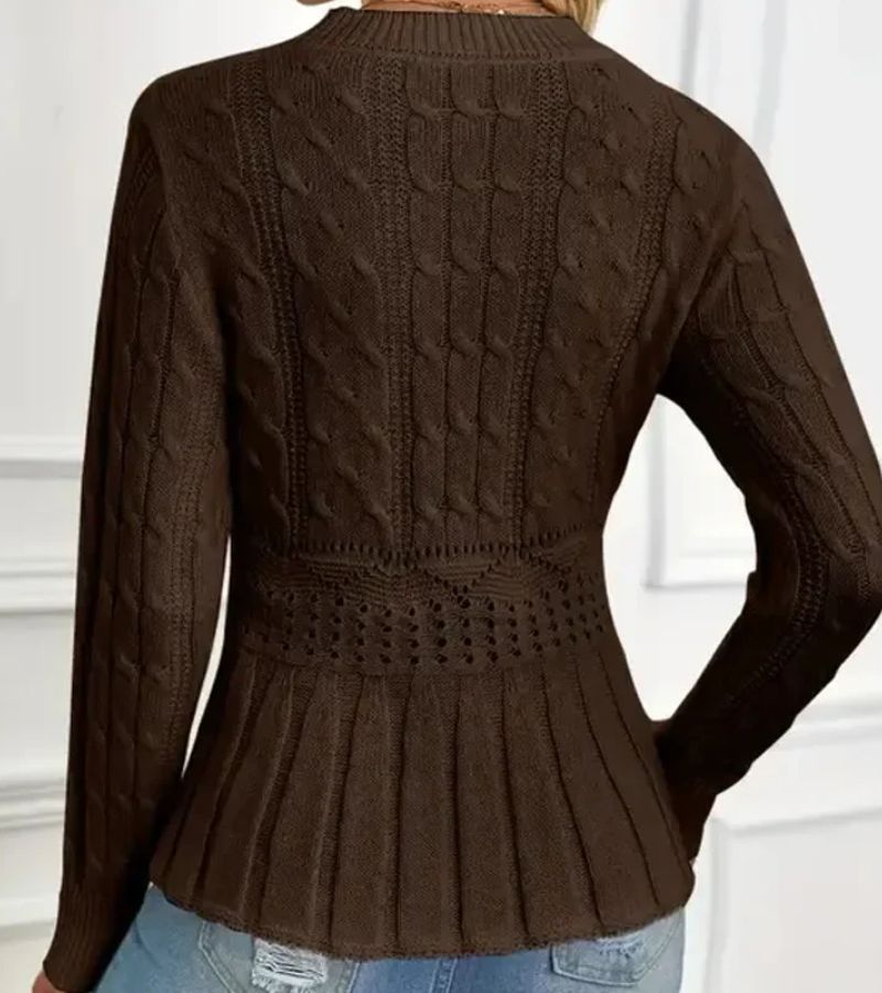 Ornella | Maglione a maglia spessa con orlo a peplum