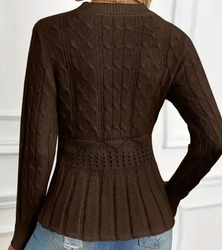 Ornella | Maglione a maglia spessa con orlo a peplum