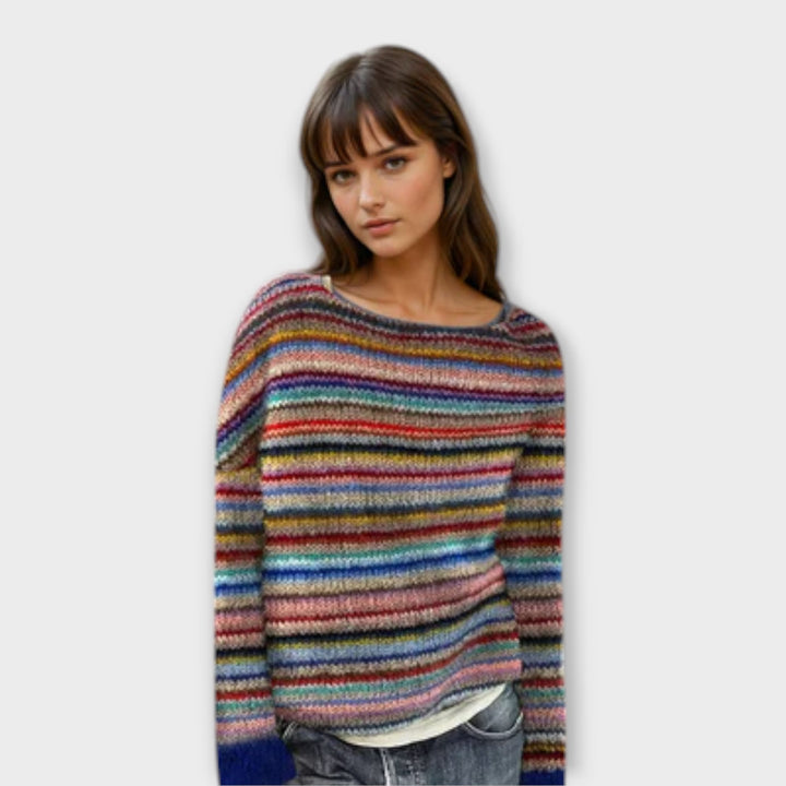 Manonin - Maglione a righe casual e morbido