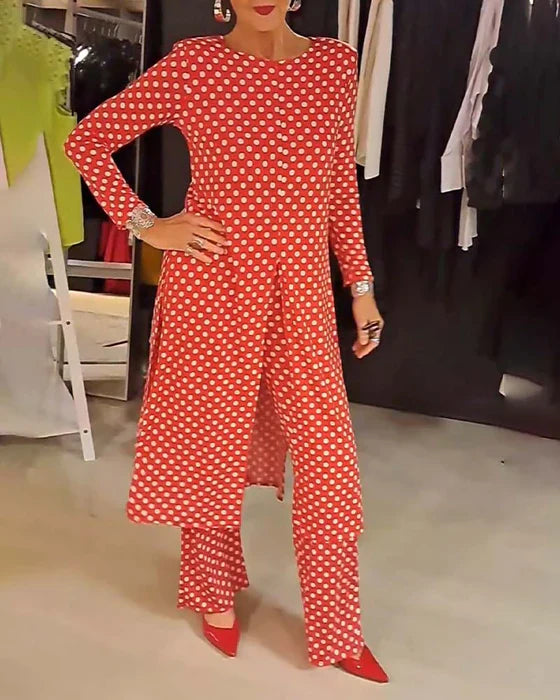 LILIANA | Completo Due Pezzi con Stampa a Pois per Eleganza Disinvolta e Look Estivi Versatili