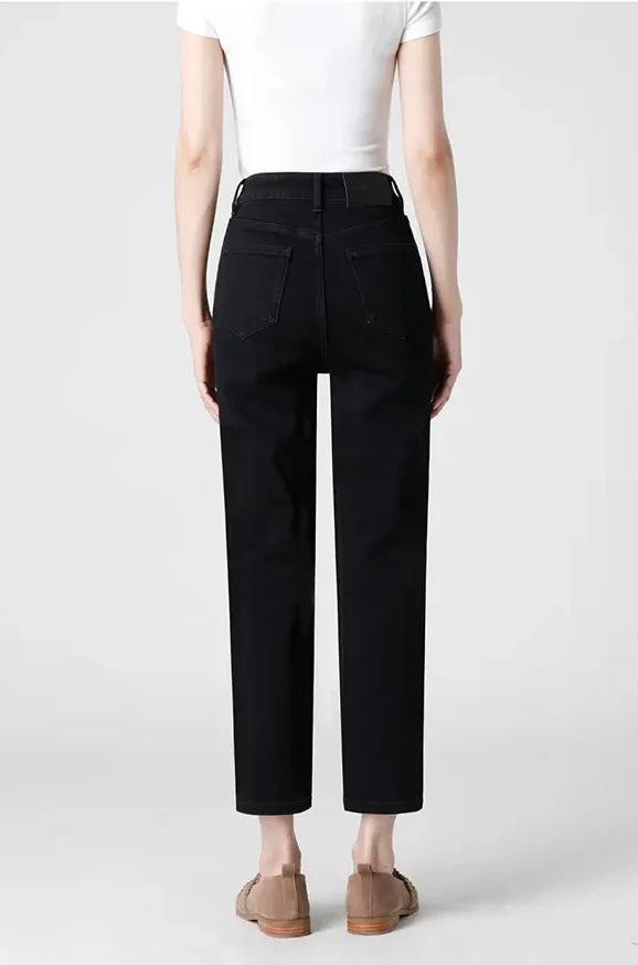 Sofia™ | Pantaloni cargo in denim a vita alta
