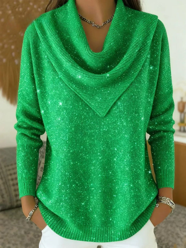 Aurora | Maglione Brillante Con Collo Drappeggiato