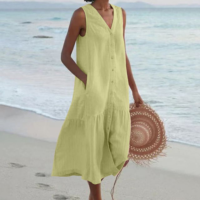 Celeste - Vestito con Scollatura a V