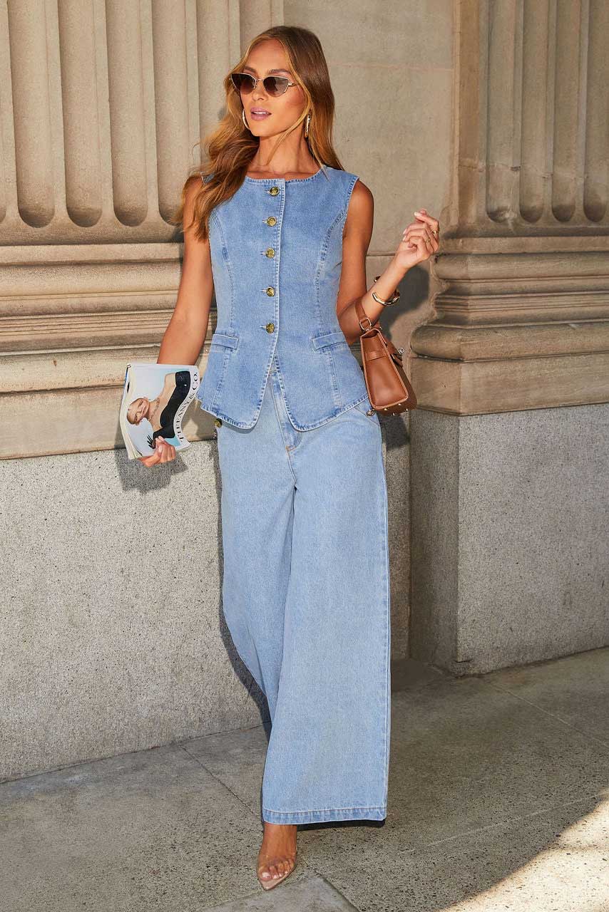 Sofia™ | Completo Denim Usurato