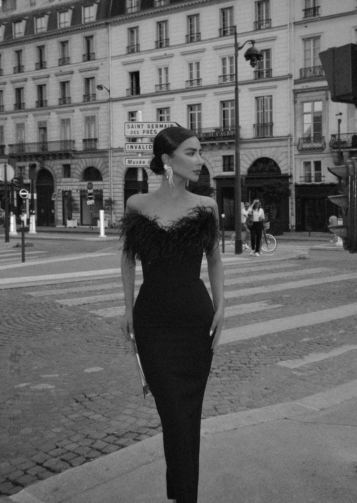 Anastasia | Abito di Piume Lussuoso