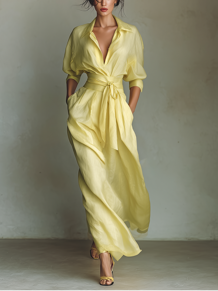 Ginevra | Abito Camicia Maxi in Lino