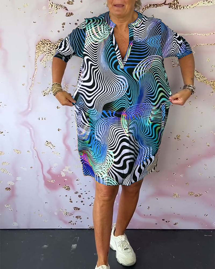 Ria™ | Vestito colorato con scollo a V