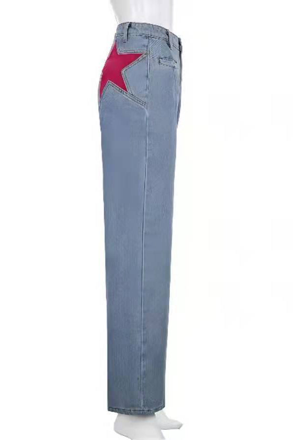 Sofia™ | Pantaloni cargo in denim a vita alta