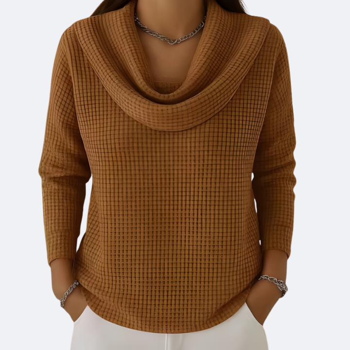 LIVIA - Maglione Collo Morbido Termico Effetto Waffle