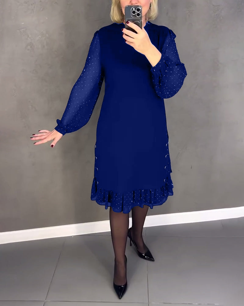 ELIANA | Abito Elegante con Maniche Trasparenti e Taglio Lusinghiero per Occasioni Autunnali