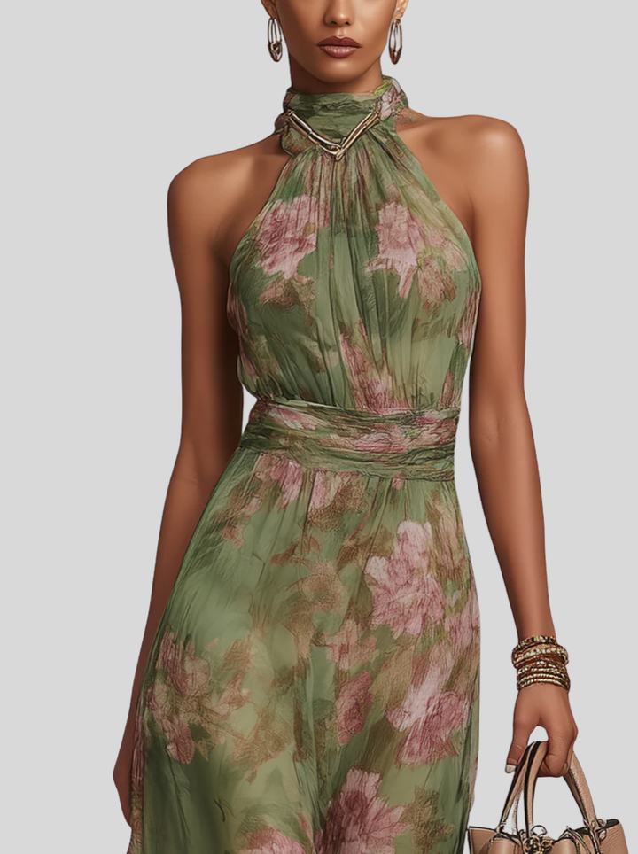 Livia | Abito Maxi Halter Floreale