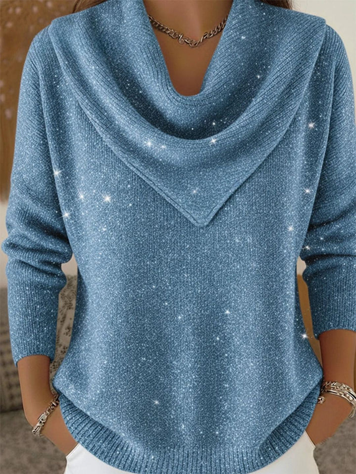 Aurora | Maglione Brillante Con Collo Drappeggiato