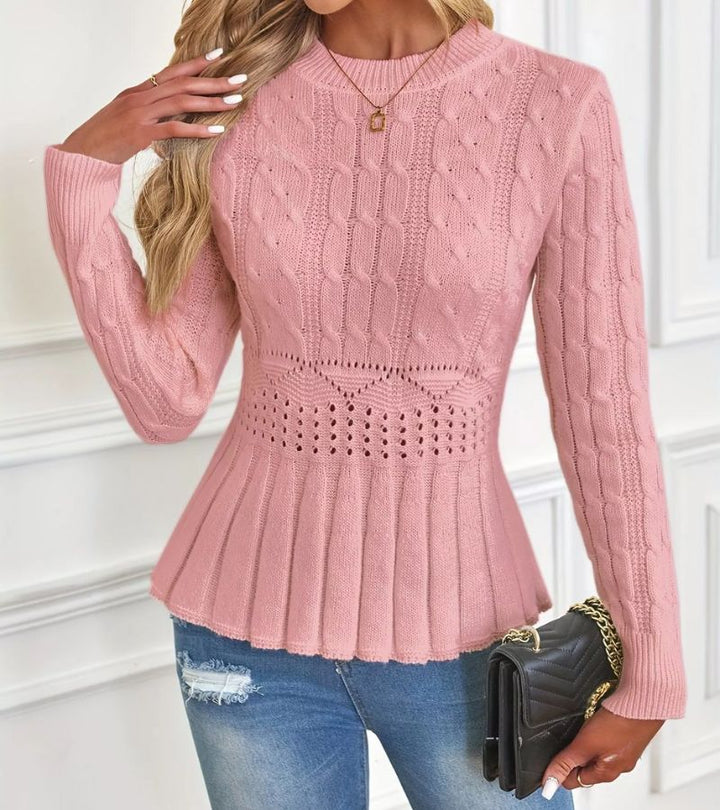 Ornella | Maglione a maglia spessa con orlo a peplum