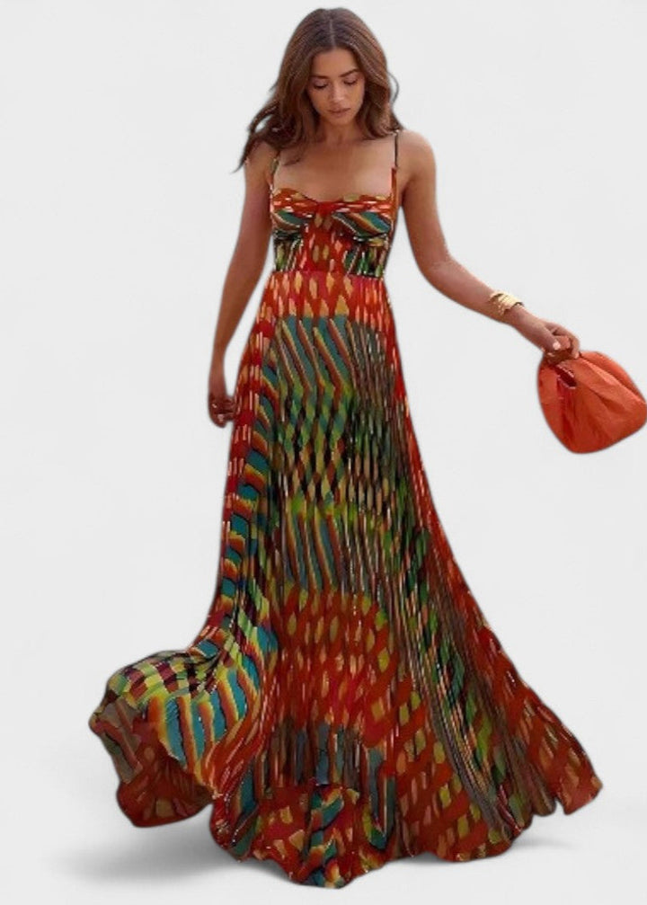 Aria - Vestito Maxi Stampato Astratto