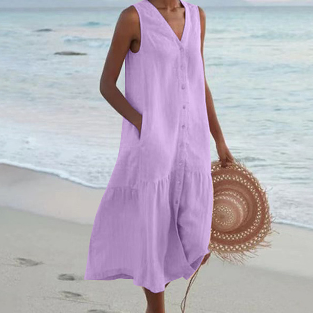 Celeste - Vestito con Scollatura a V