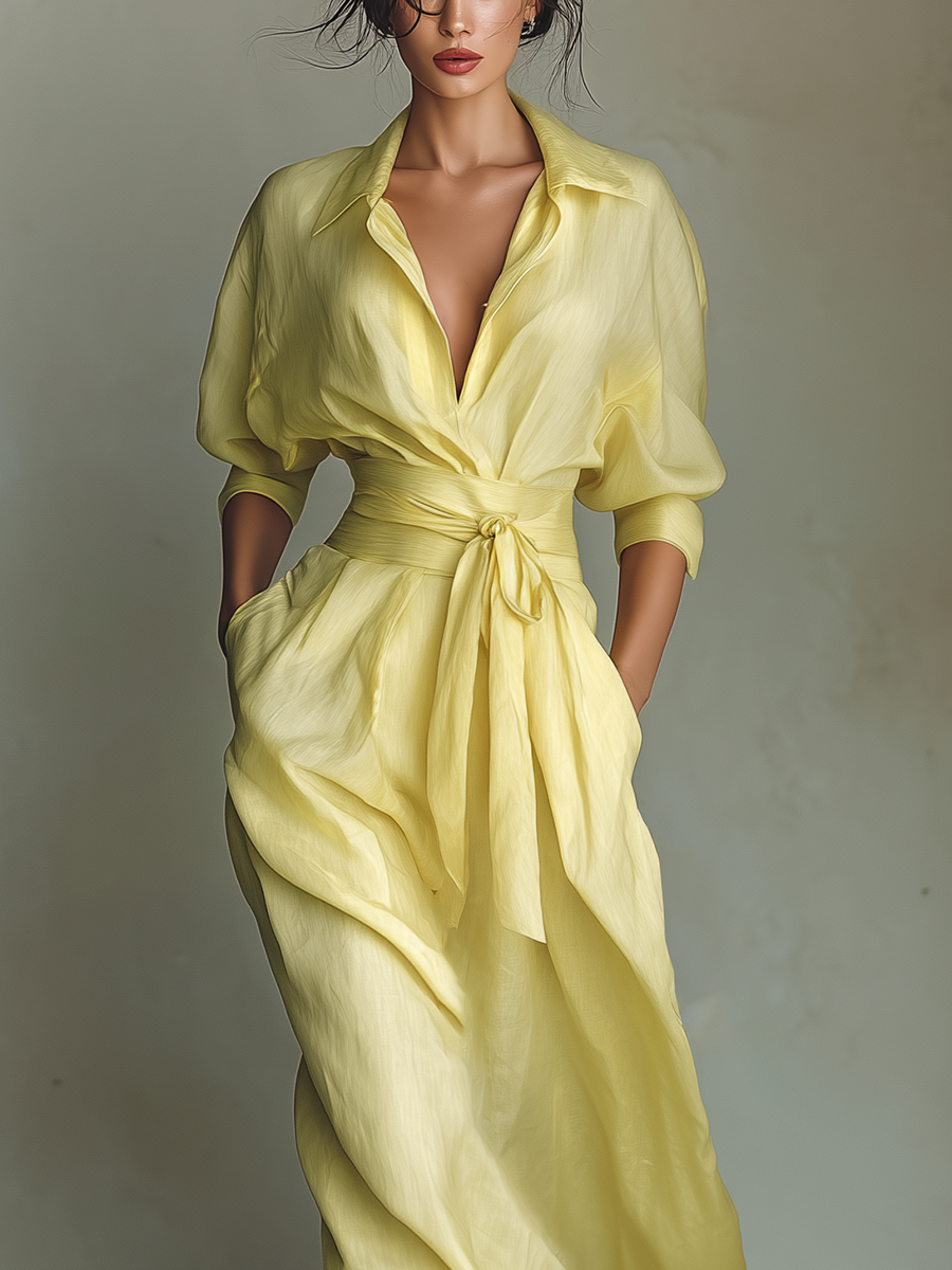 Ginevra | Abito Camicia Maxi in Lino
