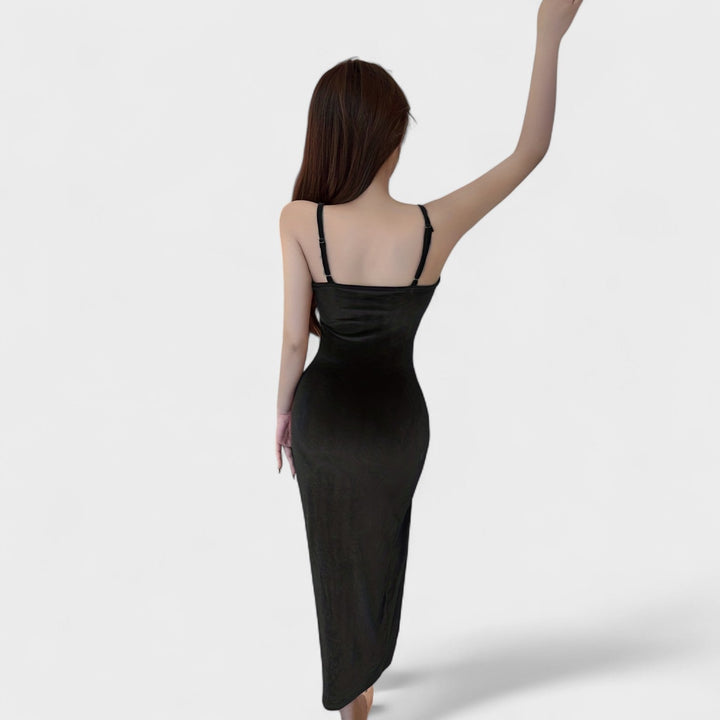 Gabriela - Vestito in velluto con spacco