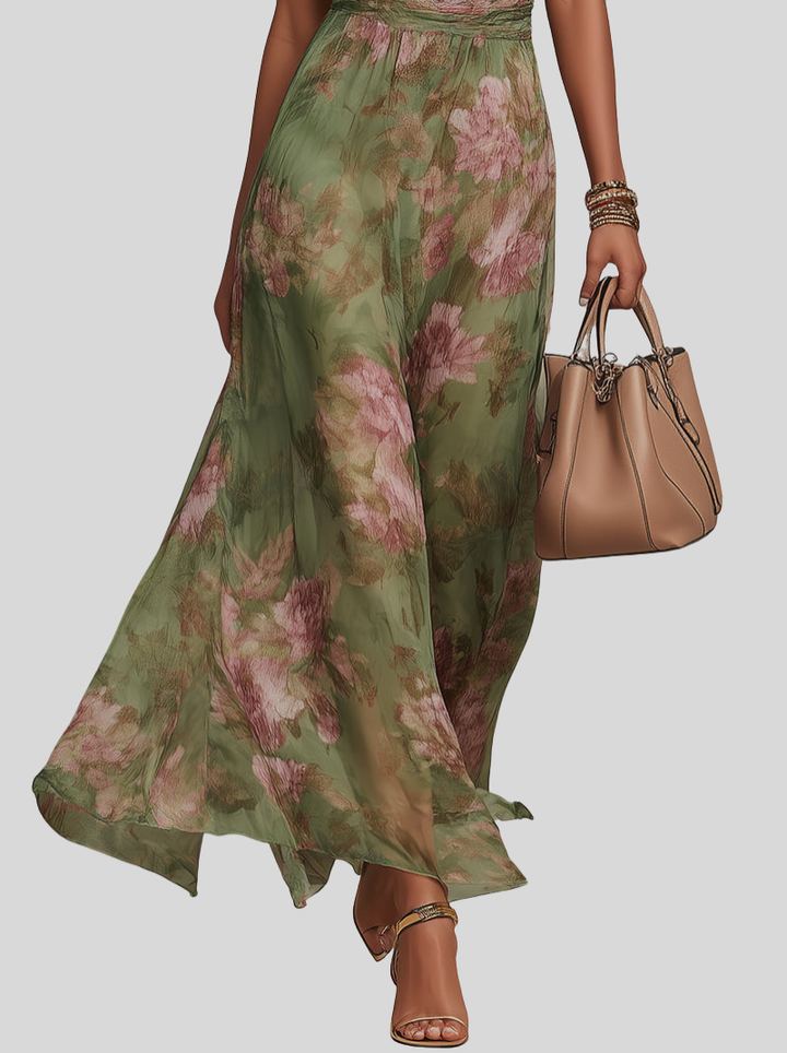 Livia | Abito Maxi Halter Floreale