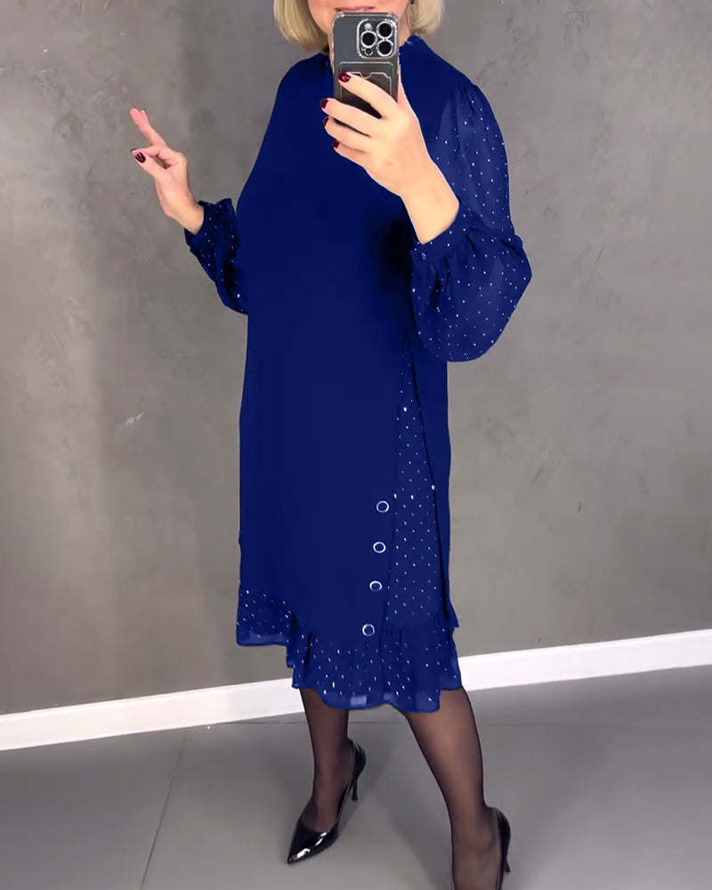 ELIANA | Abito Elegante con Maniche Trasparenti e Taglio Lusinghiero per Occasioni Autunnali