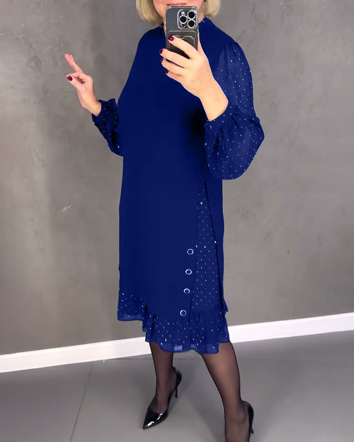 ELIANA | Abito Elegante con Maniche Trasparenti e Taglio Lusinghiero per Occasioni Autunnali