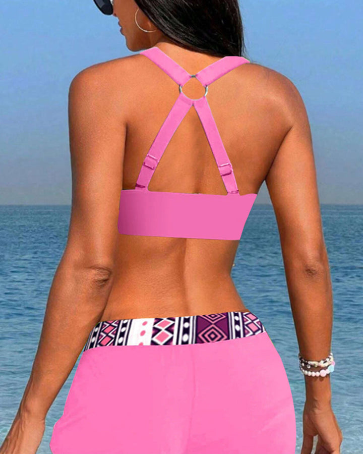 Aria™ |Costume da Bagno a Vita Alta con Disegno Geometrico