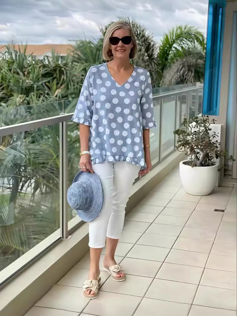 Sofia™ | Lave - Blusa Elegante con Scollo a V