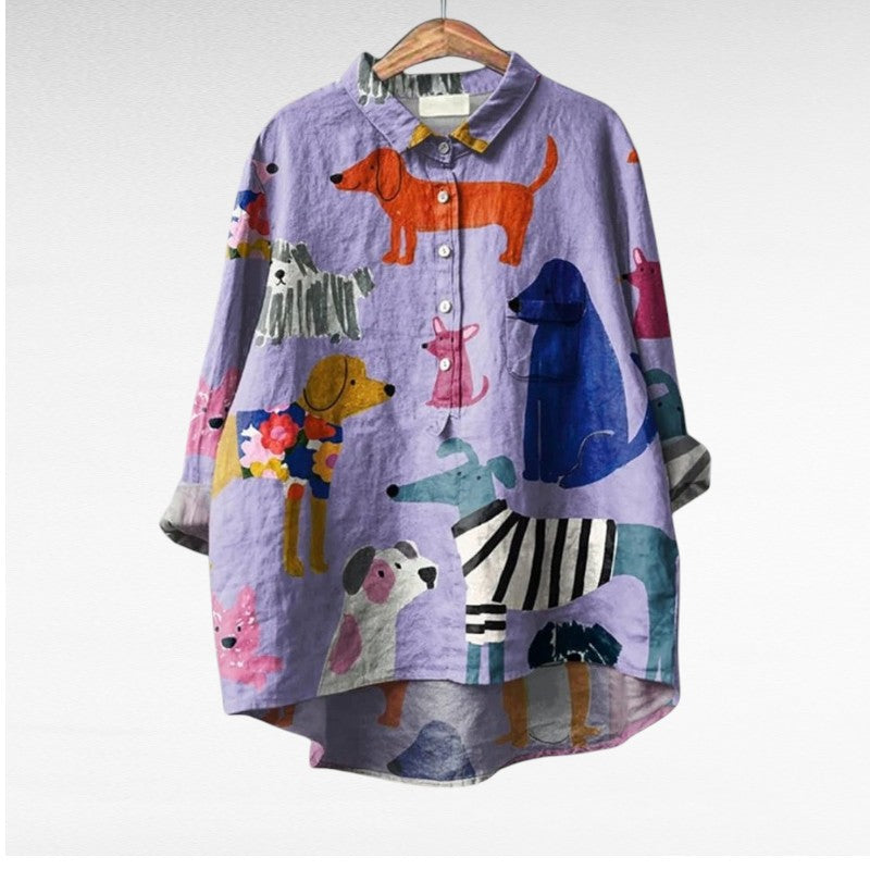 Laluna® | Blusa da Donna Esclusiva con Stampa di Cani