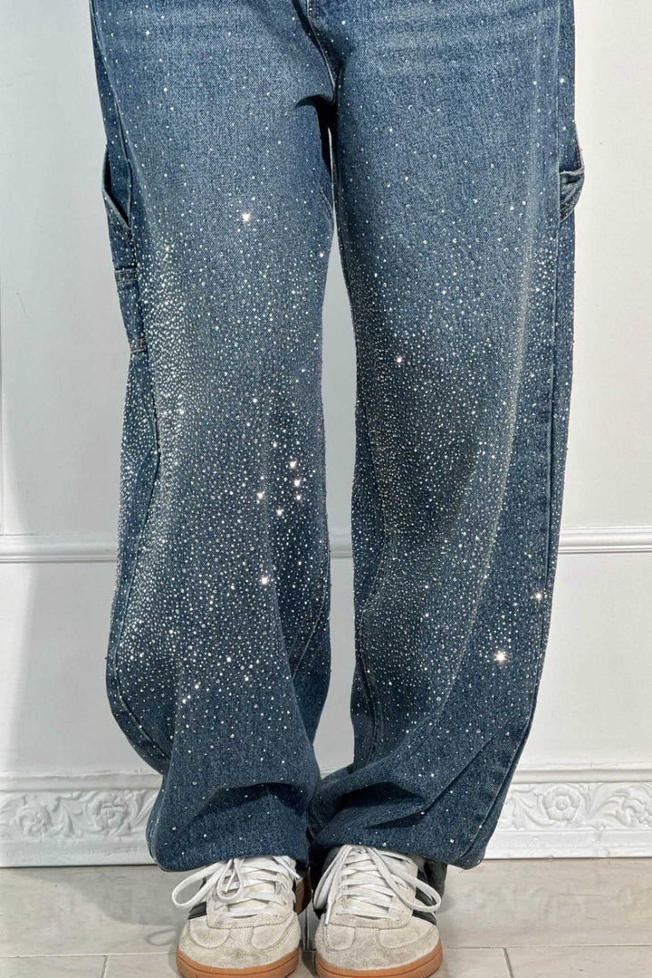 Sofia™ | Pantaloni cargo in denim con vita alta