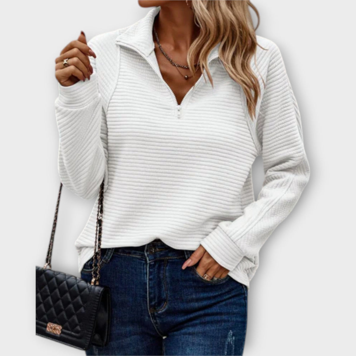 Vilja - Pullover con mezza zip