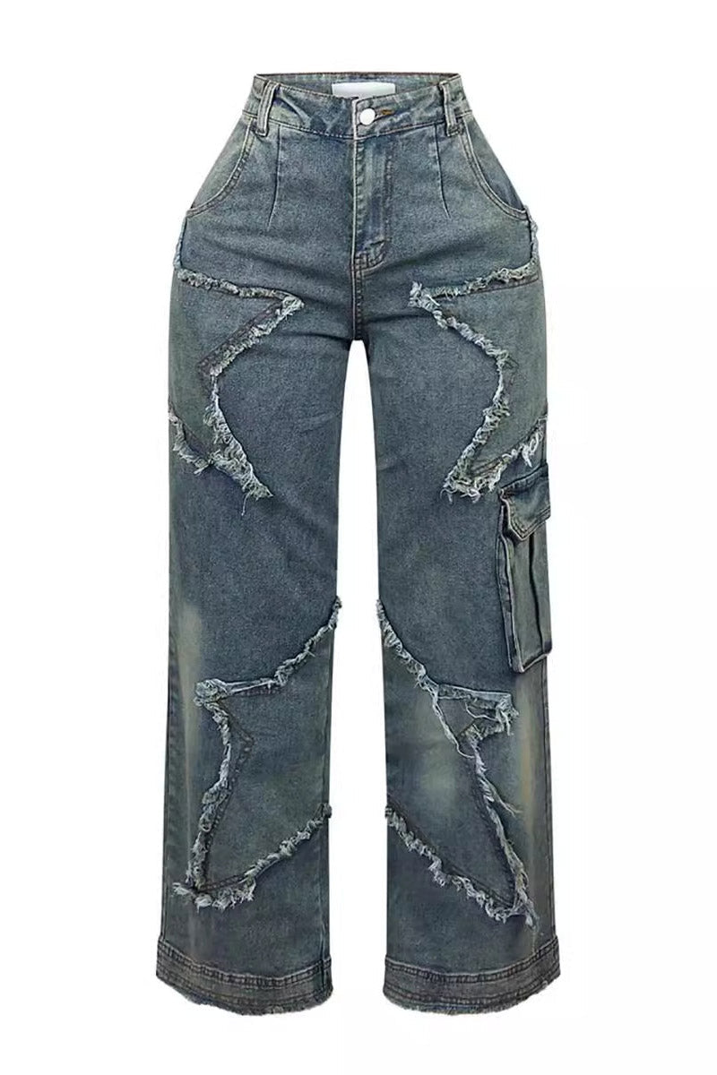 Sofia™ | Jeans Dritti con Eleganti Dettagli in Strass